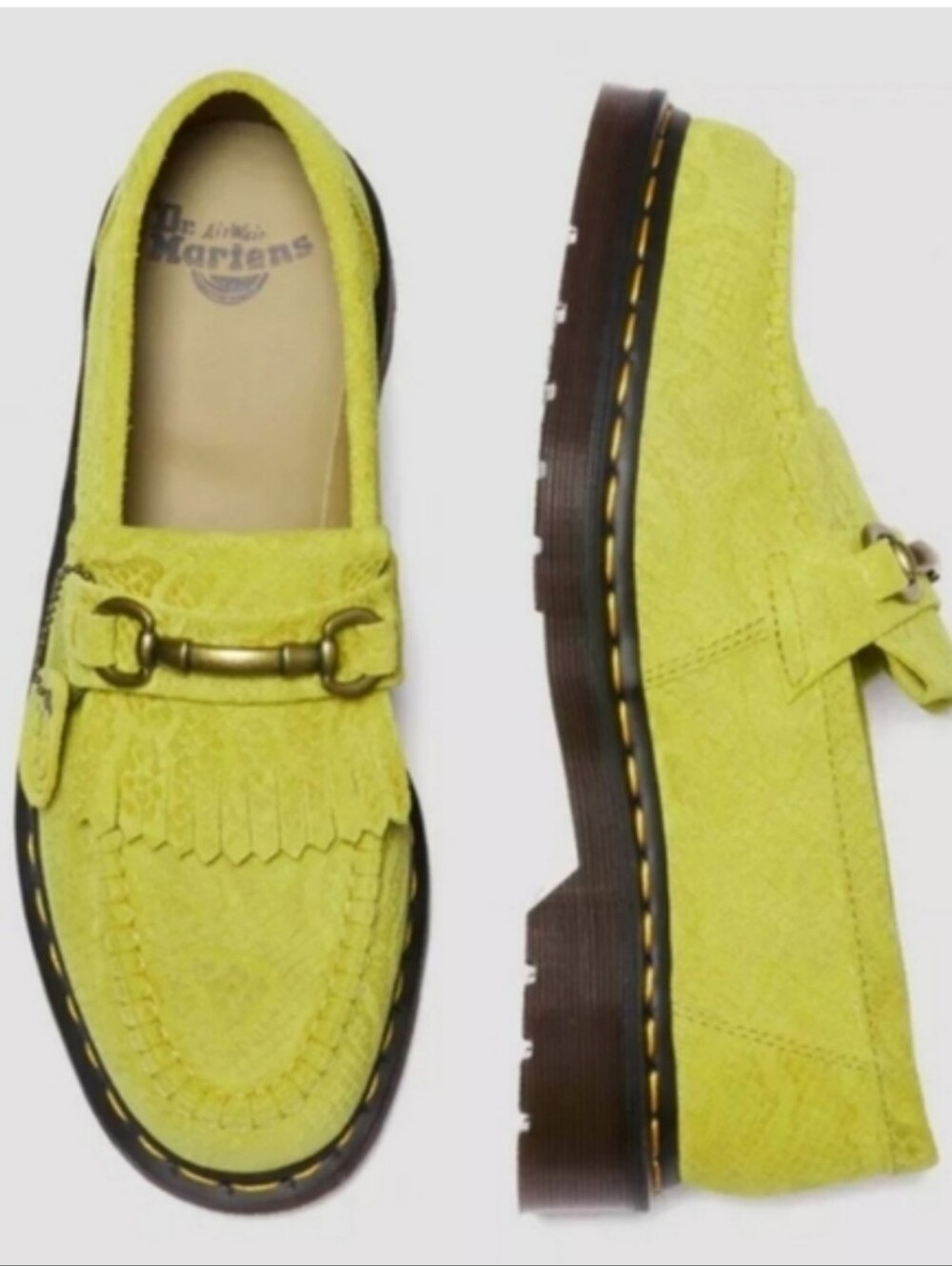 Dr. Martens Adrian Snaffle Kiltie Horsebit Green Suede Shoes Mens 10 Womens 11